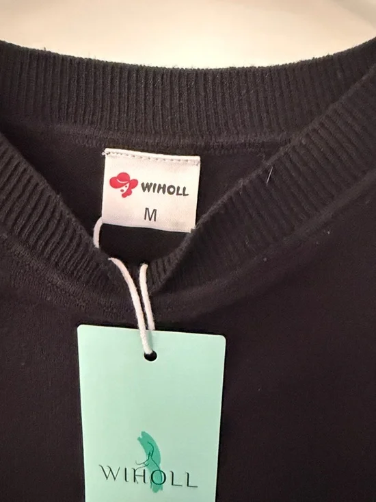 Black Puff Sleeve Knit Top - Picture 2 of 4